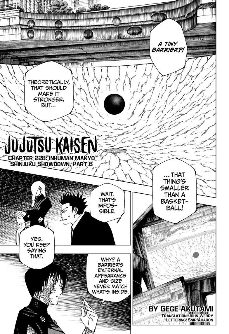 Jujutsu Kaisen Chapter 229: Inhuman Makyo Shinjuku Showdown Part 7 in 2023